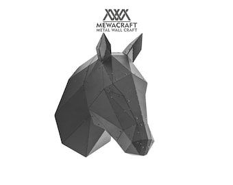 Metal Horse Head Wall Statue (DDP included for USA)