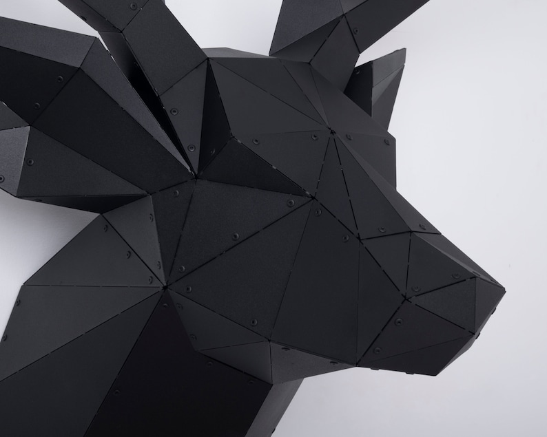 Deer Head 3D Metal Wall Decor Red Deer Decorative Metal Etsy