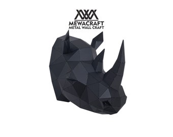 Metalowa figurka ścienna z głową nosorożca (w cenie DDP dla USA)