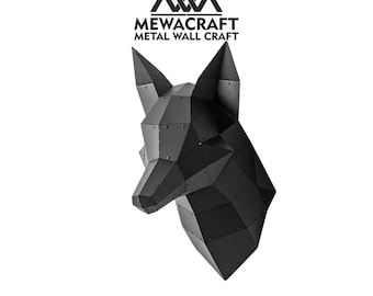 Metal Fox Head Wall Statue (DDP included for USA)