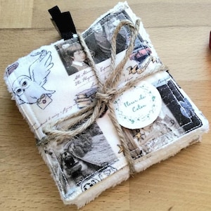 Lot de 7 lingettes réutilisables "Harry Potter cartes postale "