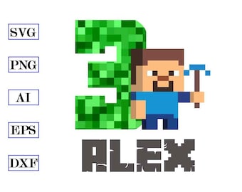Download Minecraft Birthday Svg Etsy