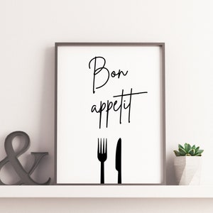 BON APPETIT, Instant Download, French Signs, Kitchen Signs, Bon Appetit Signs, Home Decor, Kitchen Wall Art, Kitchen Prints