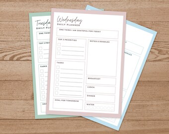 Printable Daily Planner: Gratitude Journal, Goal Tracker (Digital Download)