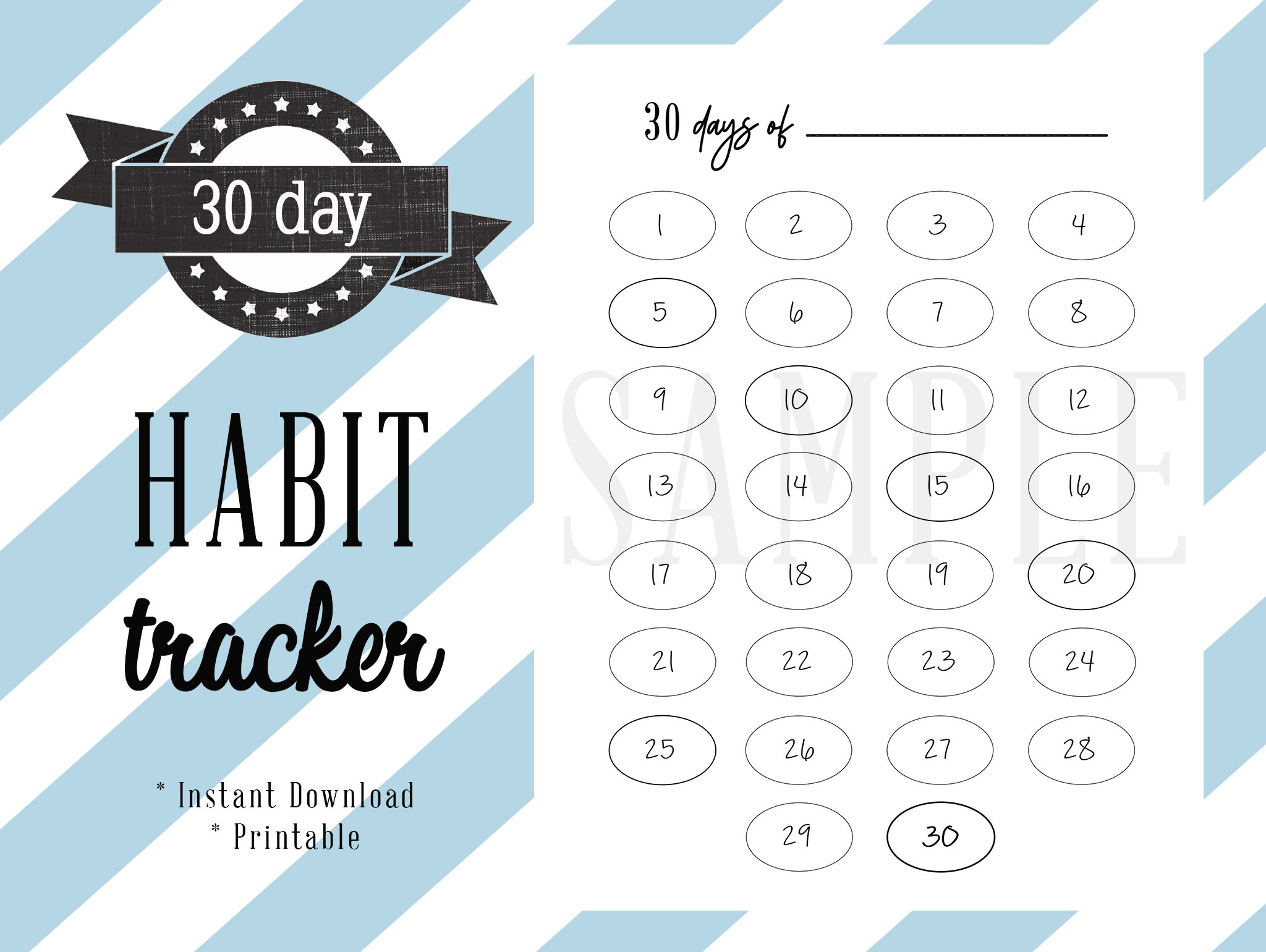 30 Day Habit Tracker Daily Motivation Planner 30 Days Etsy