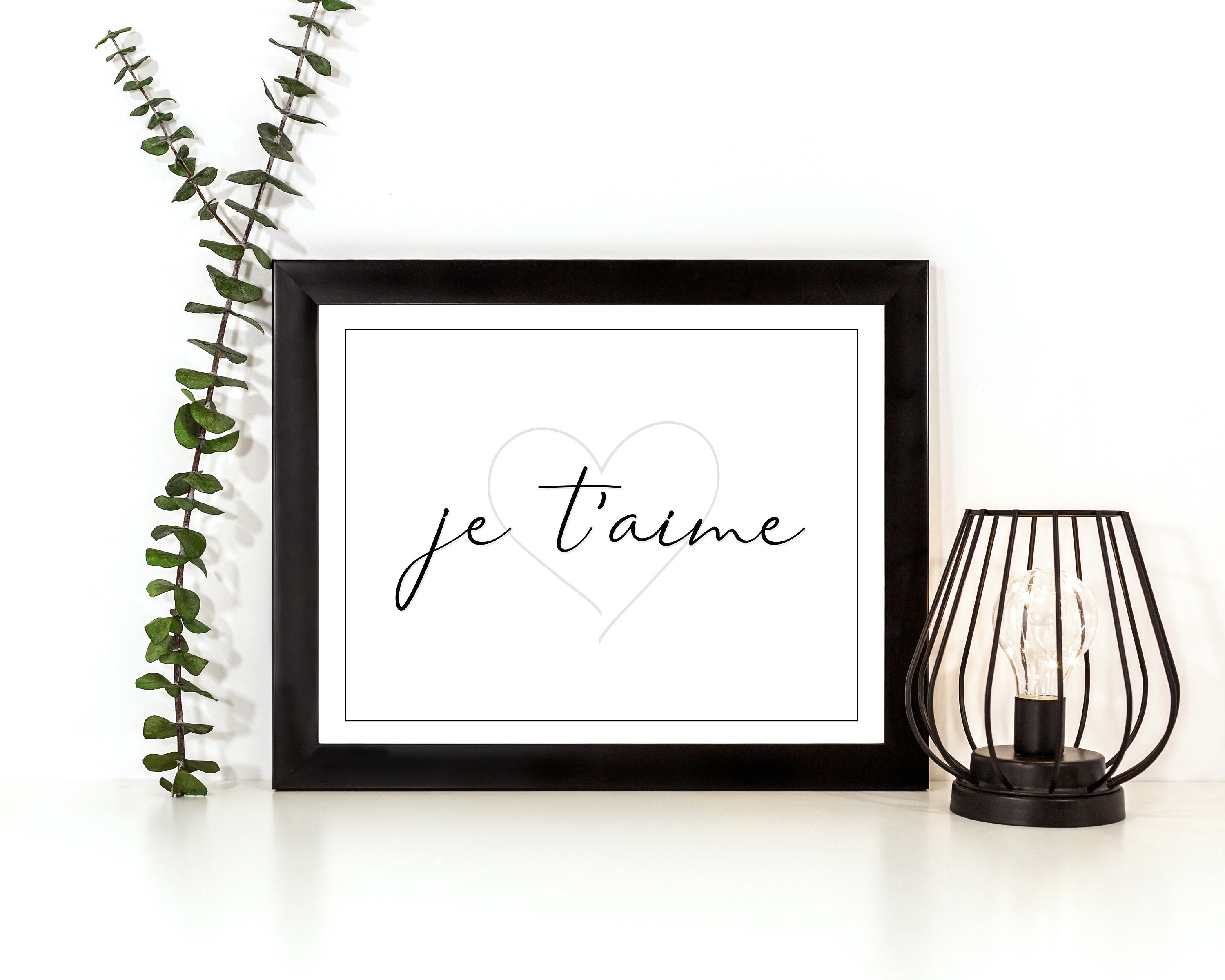 Je T'aime Ich liebe dich Französisch druckbare Kunst Etsy