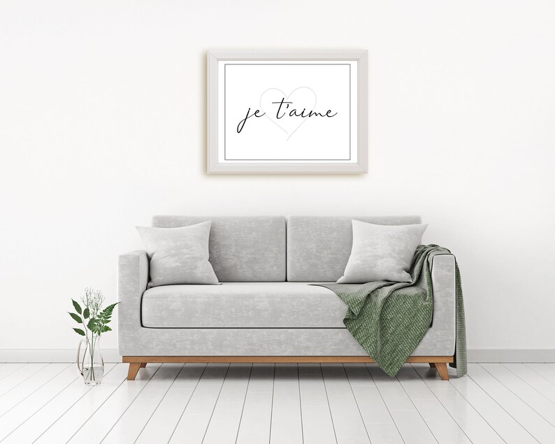 Je T'aime Ich liebe dich Französisch druckbare Kunst Etsy