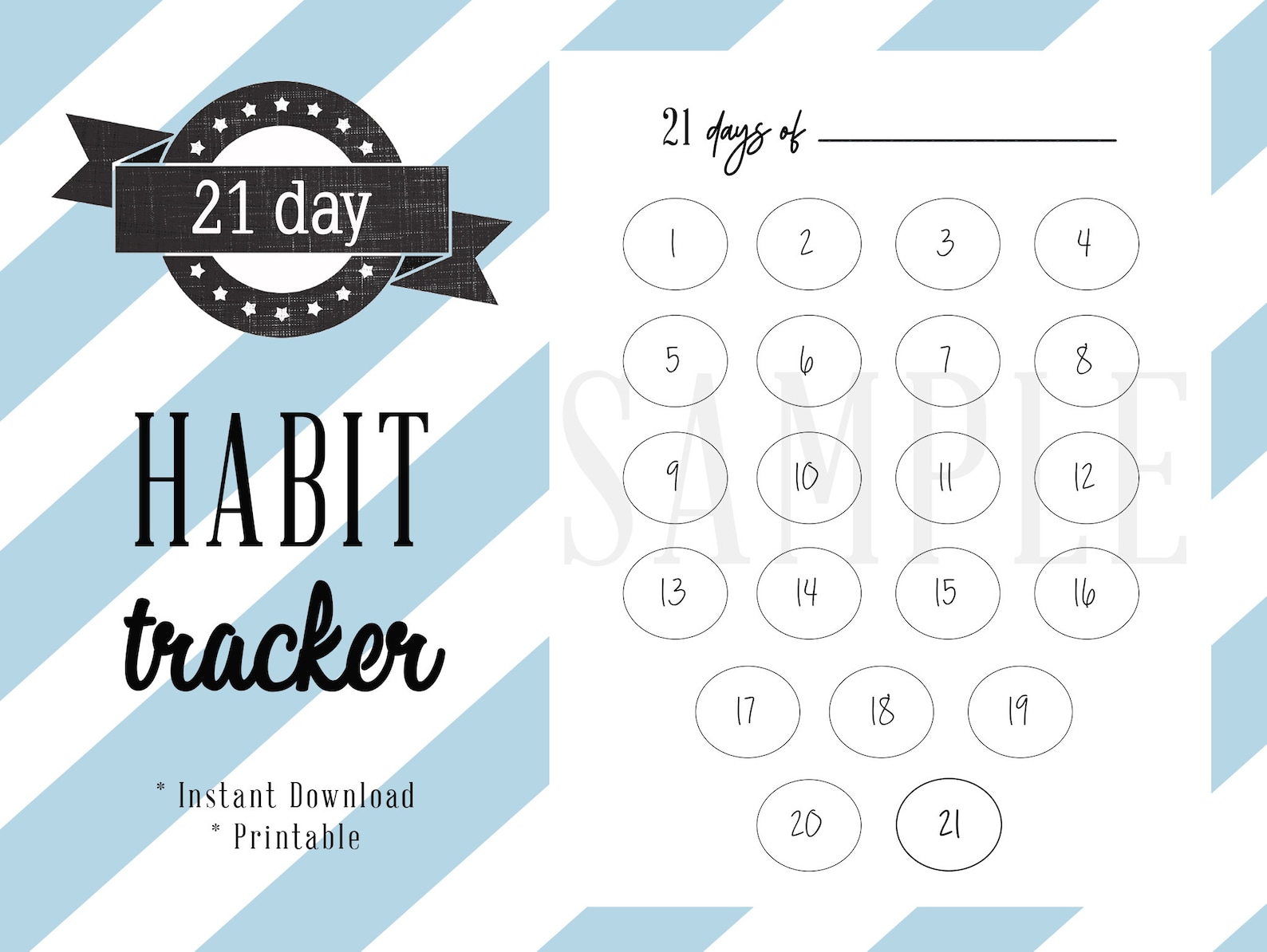 21 Day Habit Tracker Daily Motivation Planner 21 (Download Now) Etsy