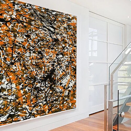 Large Abstract Painting Wall Large Canvas Art Jackson Pollock Style Wall Art Canvas Painting Pollock Splatter Painting For Living Room W112 shops