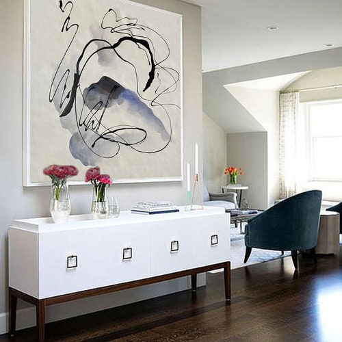 Minimalist wall art minimalist painting Large wall shops art white wall painting simple line wall art oversize wall art modern abstract art W190