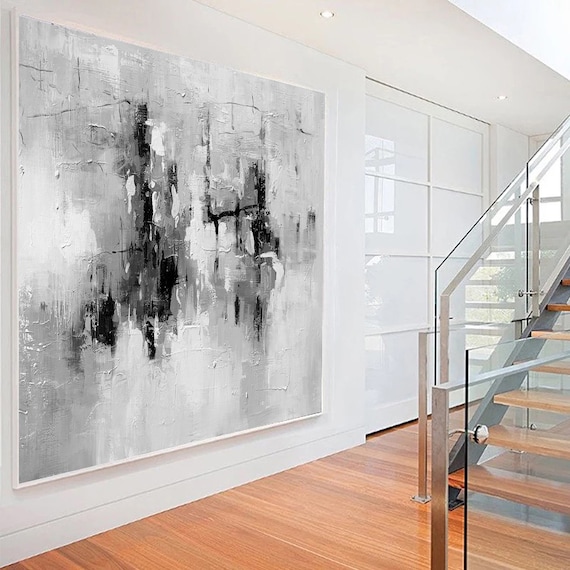 Black and White Paintings Extra Large Wall Art Large Canvas Art for Living Room Large Modern Art Black White Painting Abstract Art W103 Etsy UK