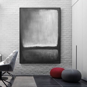 Grande dipinto astratto in bianco e nero: arte contemporanea su tela