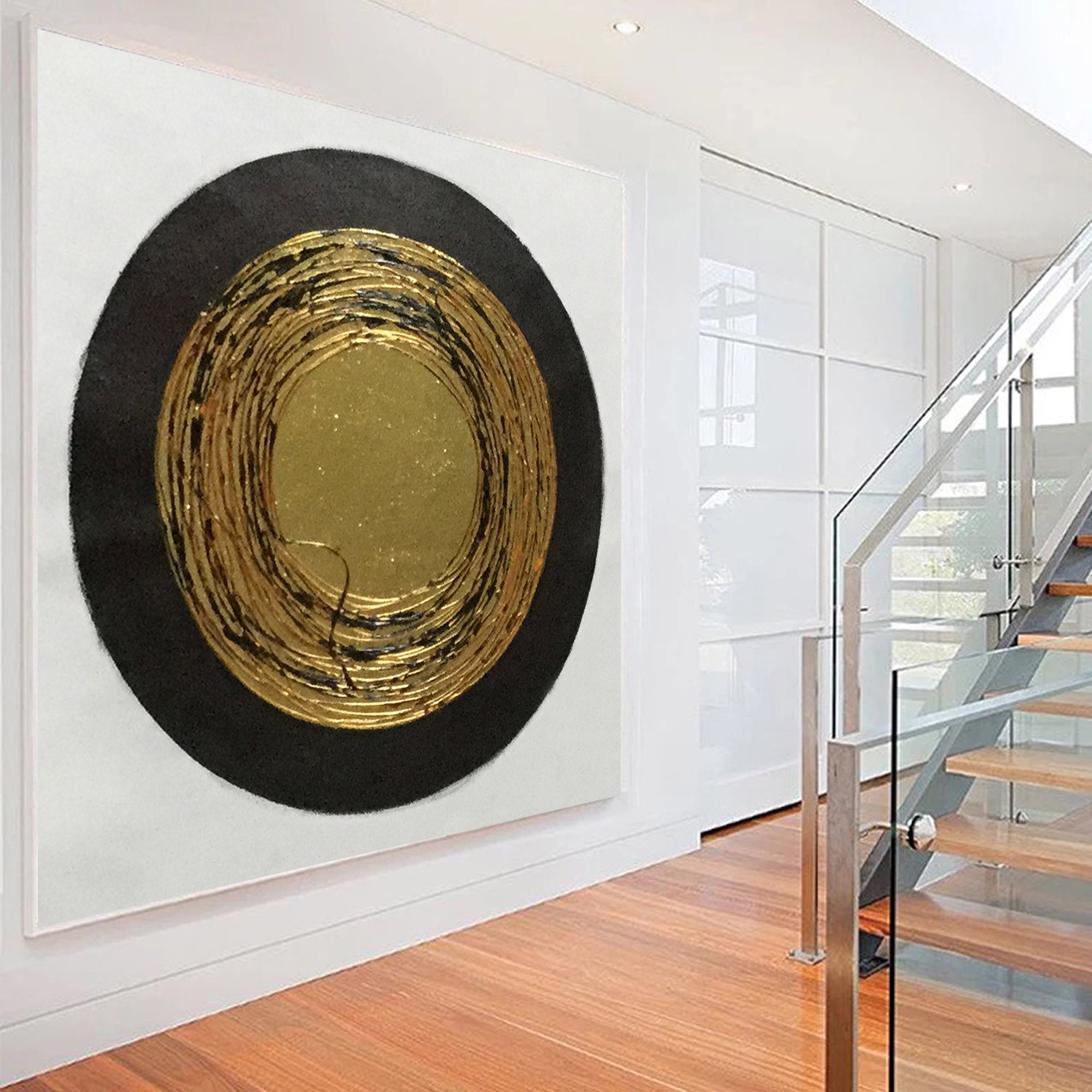 Gold Leaf Art Abstract Painting Large Wall Art Paintinglarge - Etsy UK