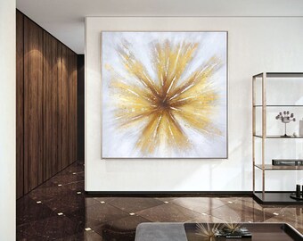 Large Flower Abstract Painting, abstract flower paintings, Extra colorful abstract art, Texture Painting W36