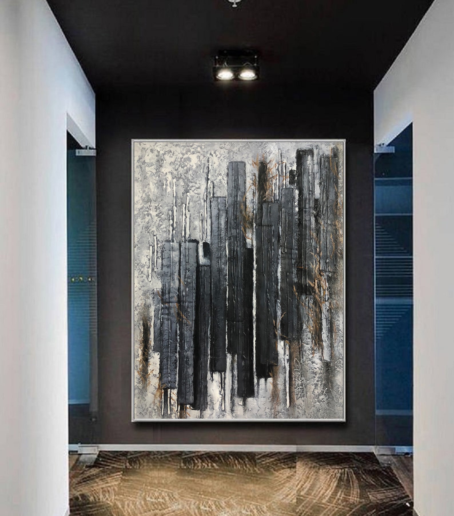 Large Canvas Wall Art Black Painting Black Abstract Wall Etsy New Zealand