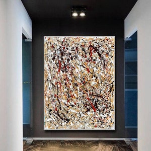 Large Abstract Expressionist Painting: Colorful Modern Wall Art on Canvas