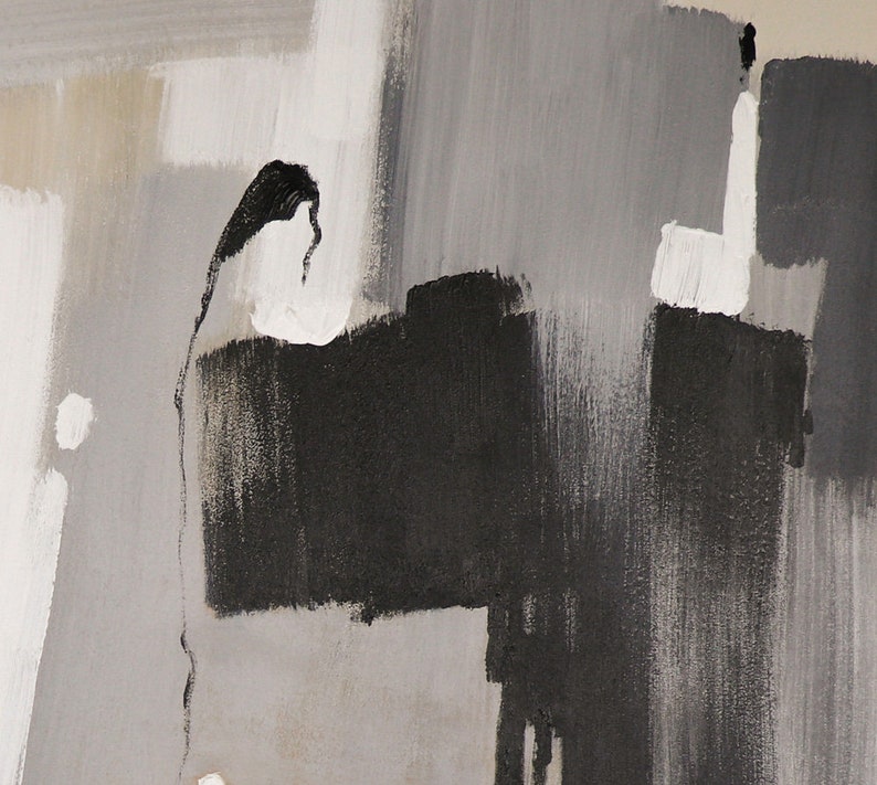 Large Modern Art Black and White Paintings Large Canvas Art Etsy