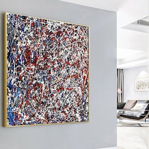 Red Textured Abstract Painting: Large Modern Acrylic Canvas Art