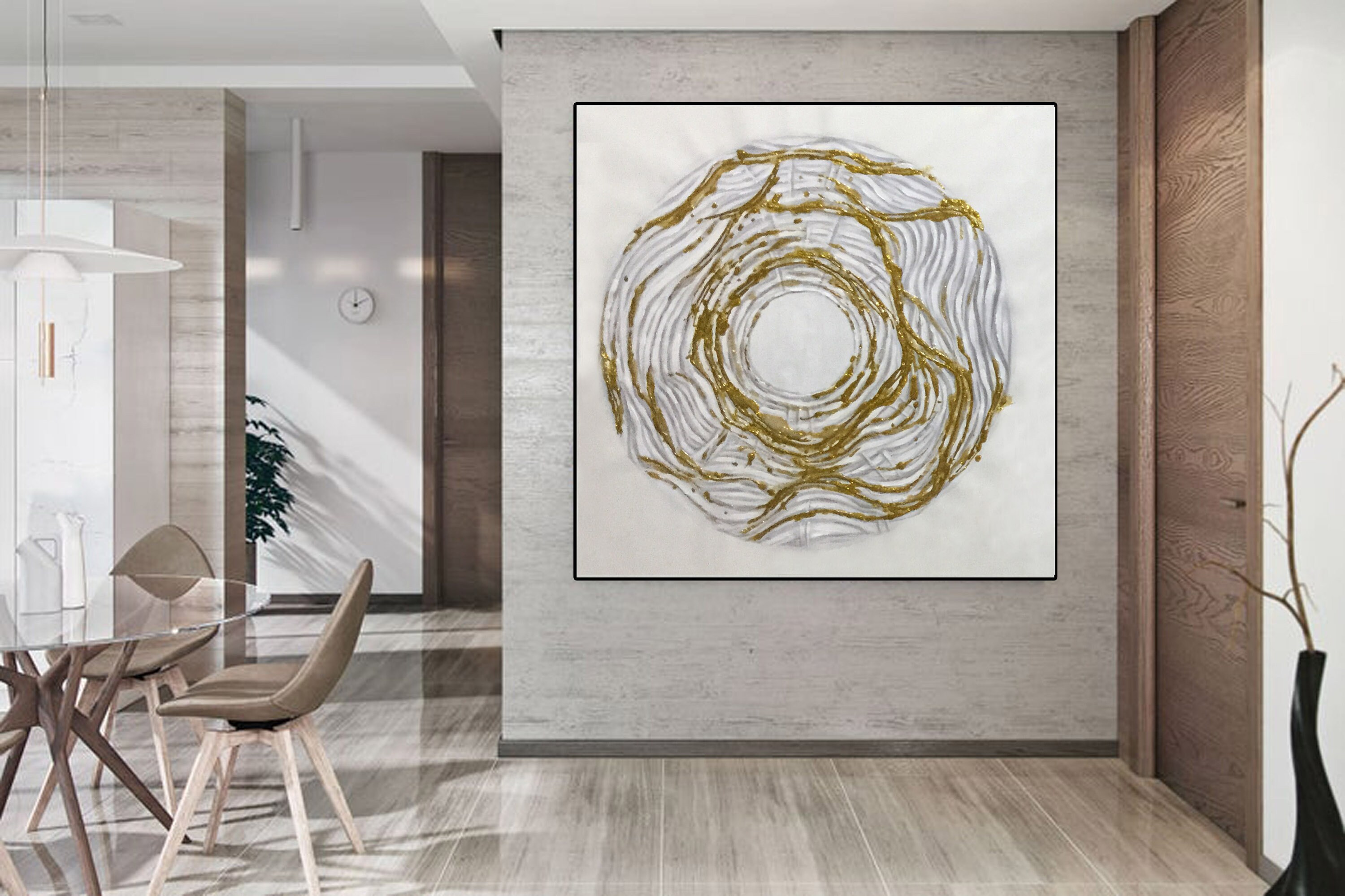 Gold Leaf Art Abstract Painting Large Wall Art Paintinggold - Etsy