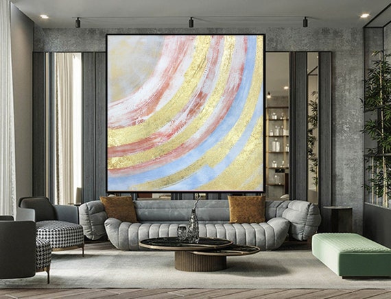 Extra Large Abstract Oil & Acrylic Painting – Original Textured Canvas Wall Art for Living Room, Oversized Modern Home Decor W39