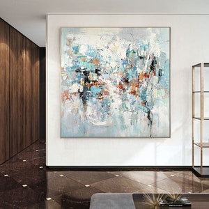 大きな抽象画、現代の抽象画、テクスチャアート絵画、パレット