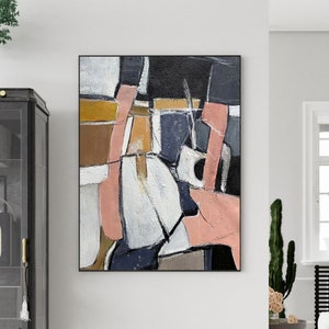 Large Abstract Canvas Art: Colorful Acrylic Painting, Contemporary Oversized Decor