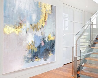 大きな抽象画、現代の抽象画、テクスチャアート絵画、パレット