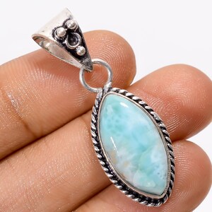 Larimar Pendant, 925 Sterling Silver Pendant, Handmade Pendant, Larimar Gemstone, Larimar Jewelry, Gemstone Pendant, Silver Jewelry Gift her