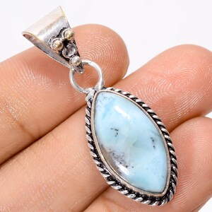 Larimar Pendant, 925 Silver Sterling Pendant, Handmade Pendant, Larimar Necklace, Larimar Jewelry, Gemstone Pendant, Silver Jewelry Gift her