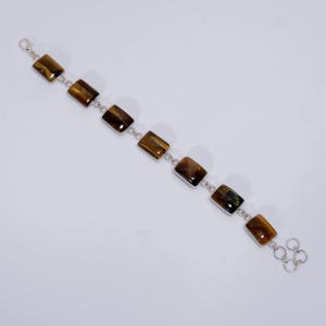 Tiger&#39;s Eye Bracelet Bangle, Tiger Eye Stone Bracelet, Healing Protection Strength Bracelet, Luck Stone, Gemstone Jewelry, Gift, Natural