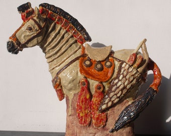 Scythian Horse sculpture - handmade ceramic figure