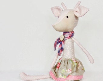 Soft Deer Stuffed Toy, Fawn Woodland Themed Nursery Decor, Tilda baby deer doll