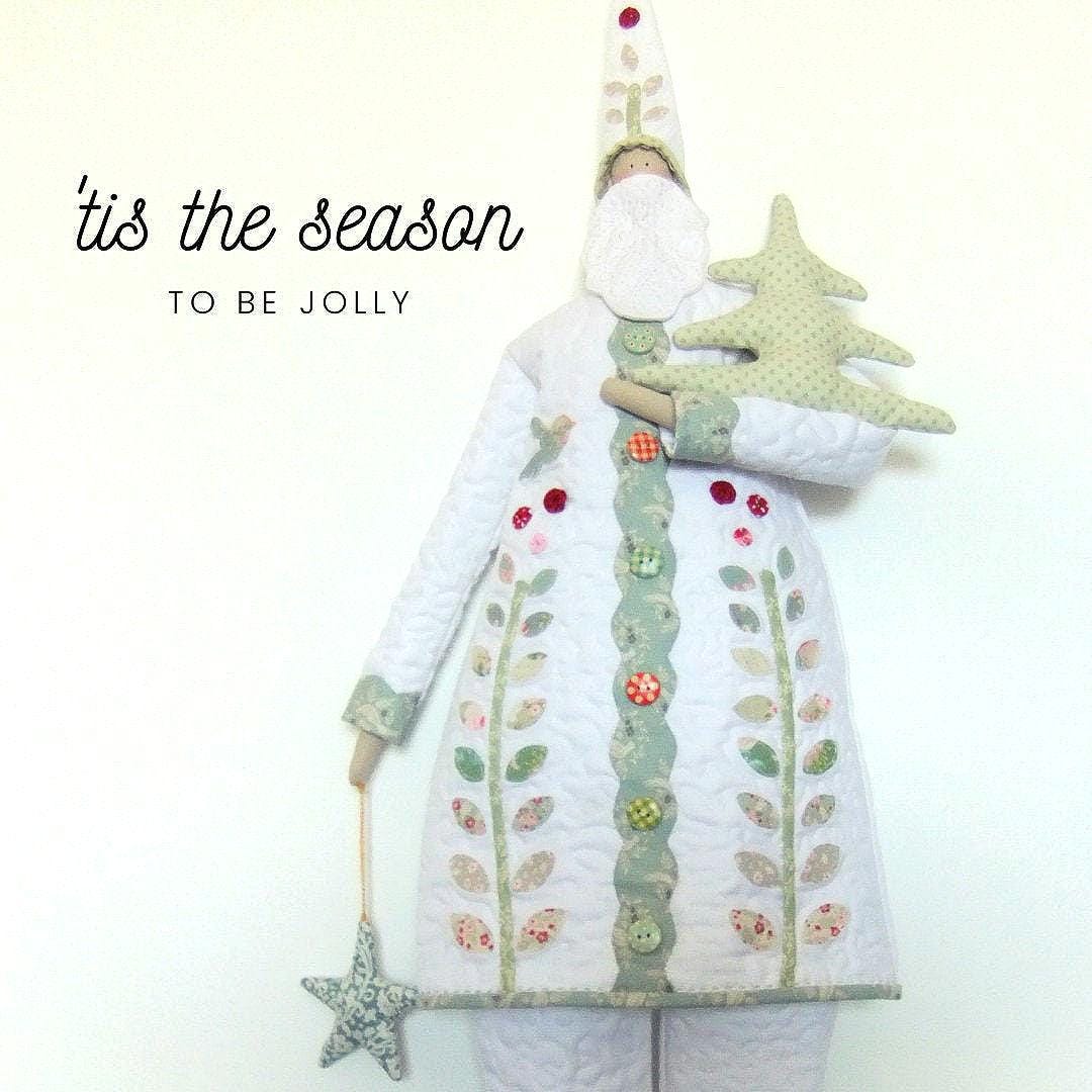 White Santa Scandinavian Christmas Decor Tilda Doll, Christmas Gift, Cottagecore Christmas (made to order)