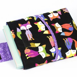 Fox Book Sleeve Padded With Pocket, Planner sleeve, book cozy, journal planner cover, planner sleeve