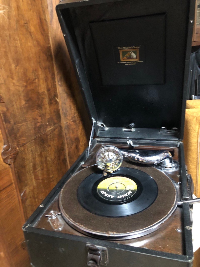 1900s Vintage Gramofon His Masters Voice Record Players Etsy