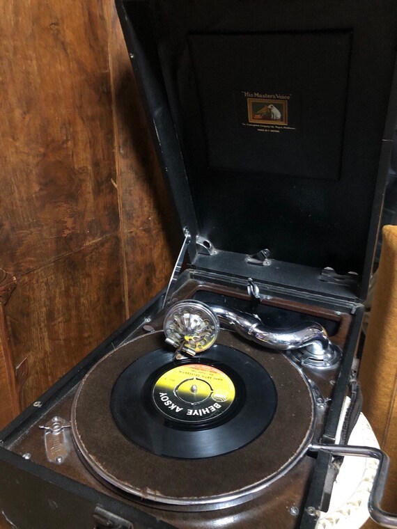1900s Vintage Gramofon His Masters Voice Record Players Etsy