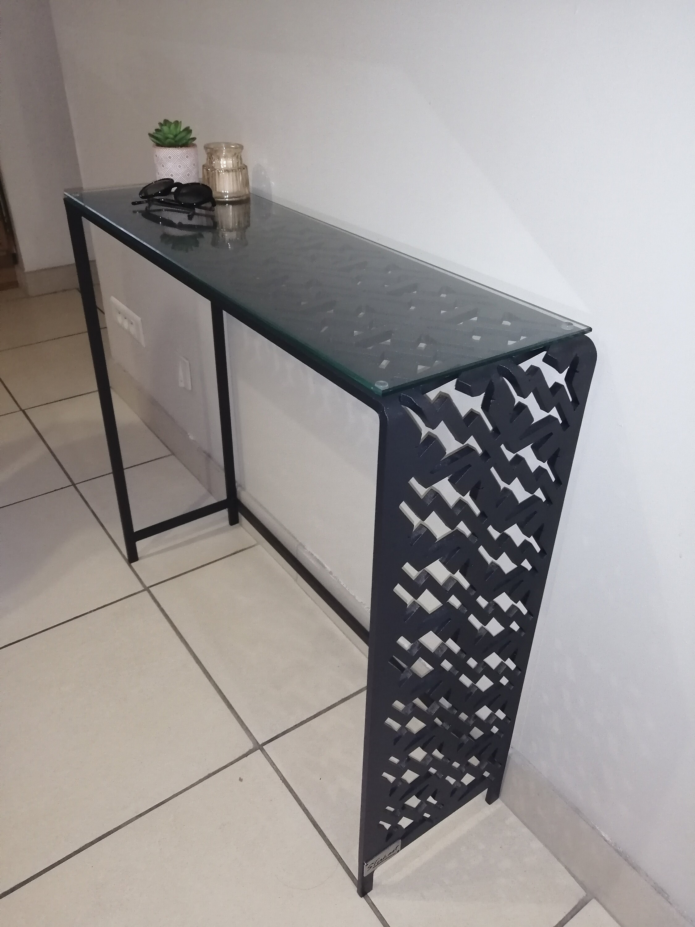 meuble console design métal