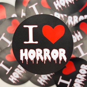 I Heart Horror Round Magnet - 3”x3”