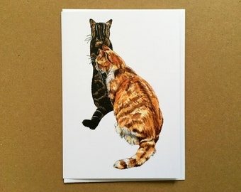 Cat Card, Cat Greeting Card, Cat Birthday Card, Fine Art Card, Ginger Cat Card, Cat Lovers Card, Blank Inside Card, Art Card, Cat Portrait