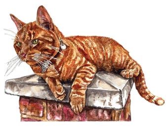 E-card animata di compleanno di un gatto rosso (download digitale) - Italia