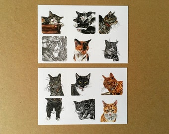 Mini Vinyl Cat Stickers (2 Sheets), Cat Stickers Pack, Cat Stickers, Cat Vinyl Sticker Pack, Cat Vinyl Stickers, Small Cat Stickers,Stickers