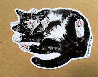 Tuxedo Cat Vinyl Sticker