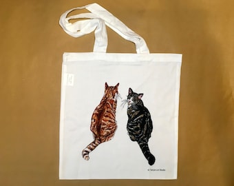 Lightweight Cat Tote Bag, Eco Friendly Tote Bag, Tote Bag For Cat lovers, Cat Book Bag, Cat Art Tote Bag, Cat Lovers Gift, Cat Bag, Cats