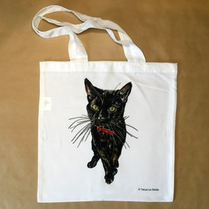 Leichte Einkaufstasche für Katzen, leichte Einkaufstasche für Katzenliebhaber, Einkaufstasche für Katzenliebhaber, Katzenbuchtasche, Katzentasche, schwarze Katzengeschenk, Katzen