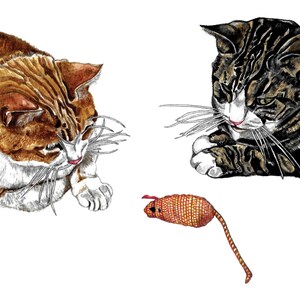 Carte chat, carte de voeux chat, carte chat vierge, carte d'anniversaire chat, carte pour les amoureux des chats, carte chat Royaume-Uni, carte intérieure vierge, carte d'art, carte beaux-arts