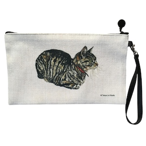 Katzen-Make-up-Tasche – Leinenstoff, 19,1x25,4 Cm, Perfekt Als Geschenk Für Katzenliebhaber