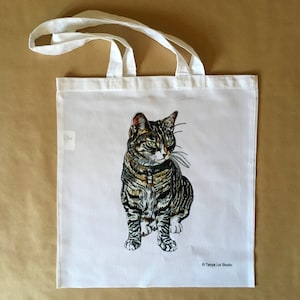 Lightweight Cat Tote Bag, Eco Friendly Tote Bag, Tote Bag For Cat lovers, Cat Bag, Tabby Cat Tote Bag, Tabby Cat, Pet Gifts