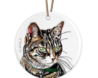 Getigerte Katze Keramik hängenden Ornament