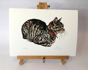 Cat Fine Art Giclee Print, Fine Art Print, Cat Portrait, Tabby Cat Painting, Watercolour Tabby Cat Print, Tabby Cat Print, Tabby Cat