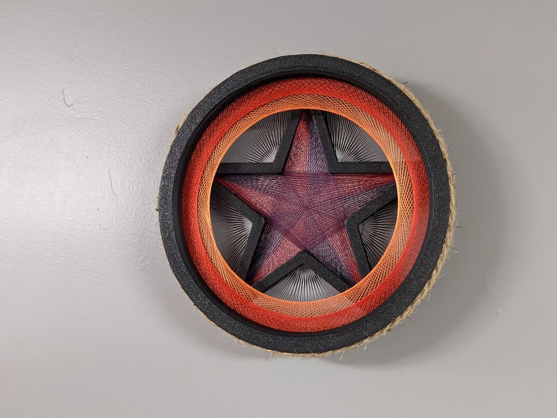 Round Layered Star String Art Wall Hanging Etsy